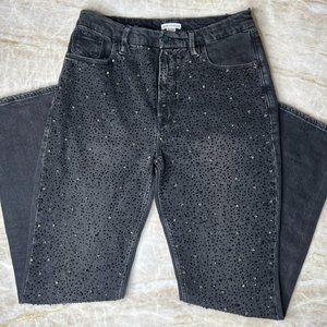 Good American Good Icon Embellished Dusted Jeans Size 10/30